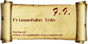 Friesenhahn Irén névjegykártya