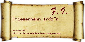 Friesenhahn Irén névjegykártya